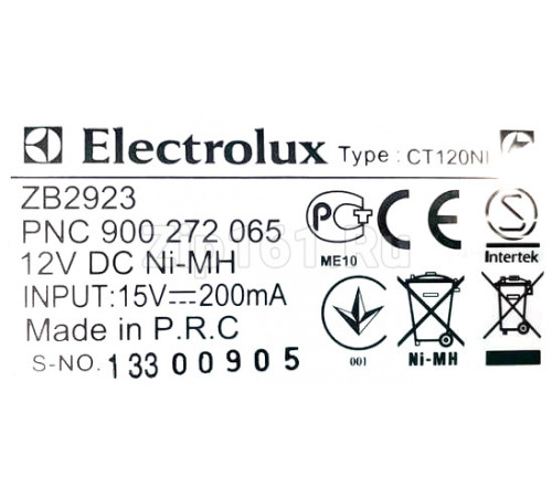 Корпус пылесоса в сборе ZB2923 с мотором, аккумулятором и платой Electrolux 4055164273