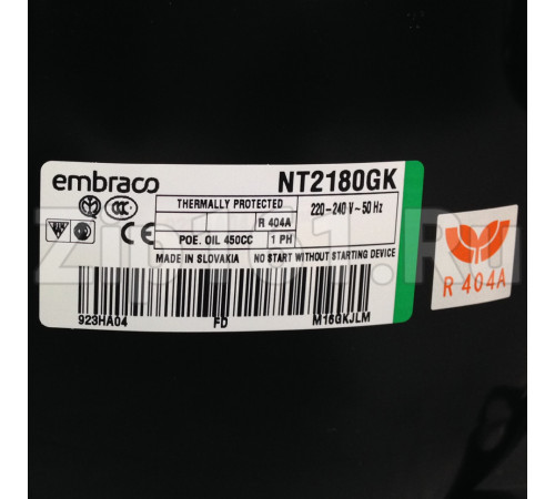Компрессор Embraco NT 2180 GK (R-404) (W при -23.3° 980Вт) Indesit C00375356 низкотемпературный