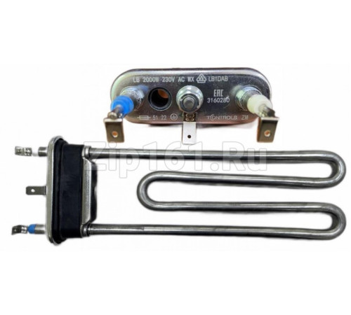 Тэн 2000W, L-200 mm, прямой, c отверcтием T-CONTROLS by Thermowatt 3160280 Bosch 267512