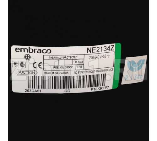 Компрессор Embraco NE 2134 Z (R134a) (W при -23.3° 356Вт) Indesit C00375347 низкотемпературный