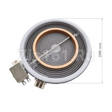 Электроконфорка HiLight 2х зонная D200/125mm 1700/700W Whirlpool 481281718742 C00377912 Электроконфорка HiLight 2х зонная D200/125mm 1700/700W Whirlpool 481281718742 C00377912