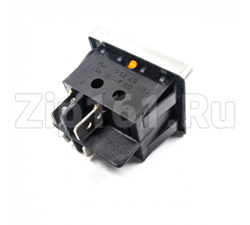 Кнопка универсальная биполярная желтого цвета 16A 250V 4 контакта