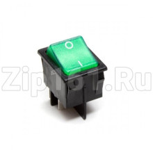 Кнопка биполярная зеленного цвета 20A, 4 контакта 250V