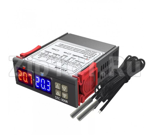 Программируемый контроллер 2 датчика 220V STC-3008