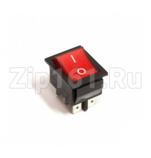 Кнопка универсальная биполярная красного цвета 16A, 6 контакта 250V T85
