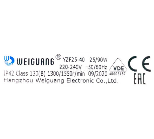 Микродвигатель Weiguang YZF 25-40 (25W) пять точек крепления