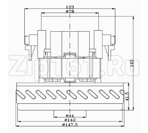 Мотор пылесоса моющий HWX-B-2 1200W, H-146, D-145