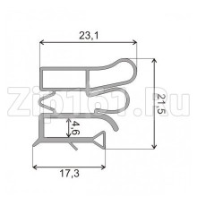 Уплотнитель 520х1020 Zanussi 520х1020 профиль ПС