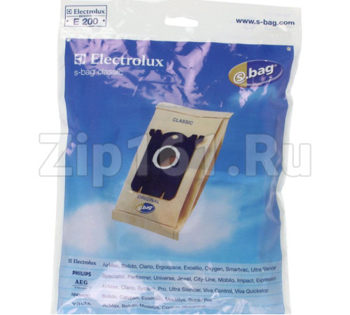 Мешки для пыли бумажные E200 S-BAG (5шт) пылесоса Electrolux 9001684621