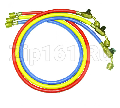 Набор шлангов c шаровыми кранами 3шт 150см, 800PSI (R22, R134, R404, R410) DSZH CT-360-RYB-HV