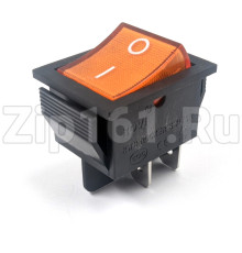 Кнопка биполярная желтого цвета 20A, 4 контакта 250V