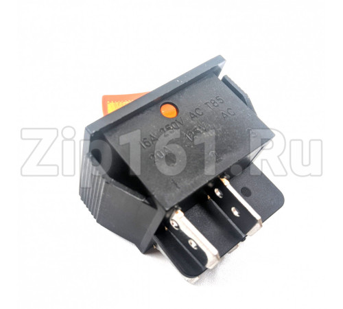 Кнопка биполярная желтого цвета 20A, 4 контакта 250V