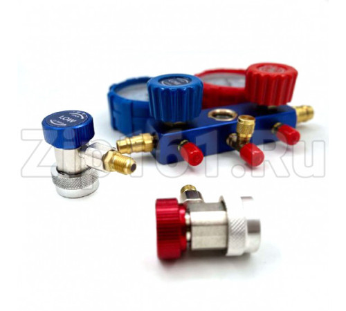 Коллектор M80336A-R410a (R22/R134a/R410a/R404a) в комплекте шланги 3 шт 90см и быстросъемы QC17