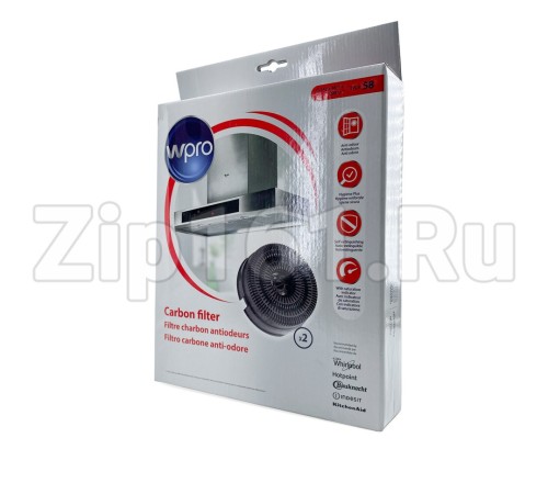 Угольный фильтр Whirlpool тип 58 WPRO (2шт/упаковка) 484000008782