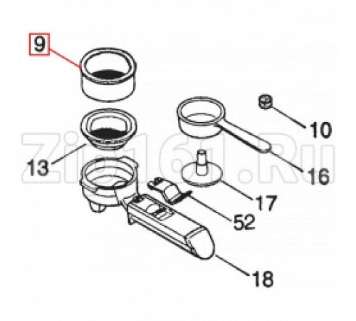 Фильтр в рожок кофеварки для Delonghi ЕС на 2 чашки 607731