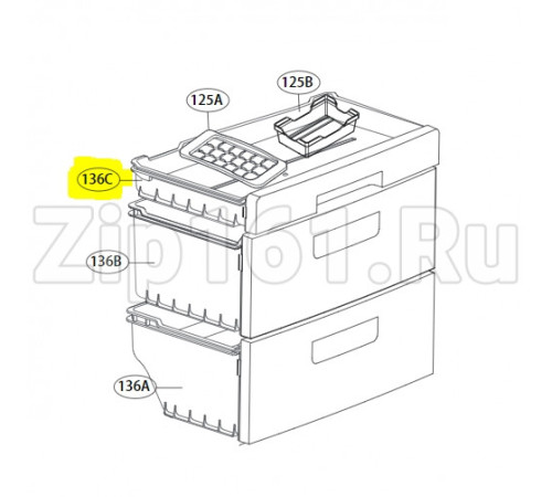 Ящик морозильной камеры узкий верхний LG AJP73635002