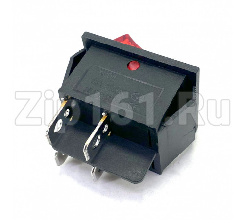 Кнопка биполярная красного цвета 20A, 4 контакта 250V