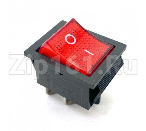 Кнопка биполярная красного цвета 20A, 4 контакта 250V