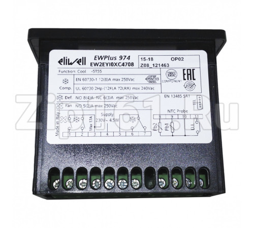 Программируемый контроллер Eliwell EW Plus 974 2Hp/8/5A NTC 230V S, 70х63х28мм