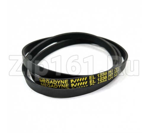 Ремень 1238H7 EL Megadyne стиральной машины Whirpool 481235818189 C00380577
