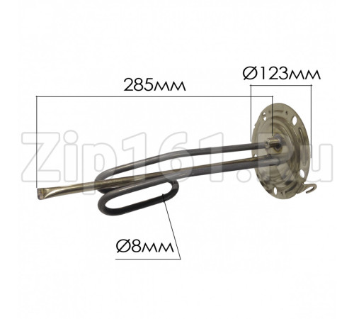 Тэн для водонагревателя ARISTON 1500W 65151227-01, D-123мм, H-285мм с фланцем в сборе