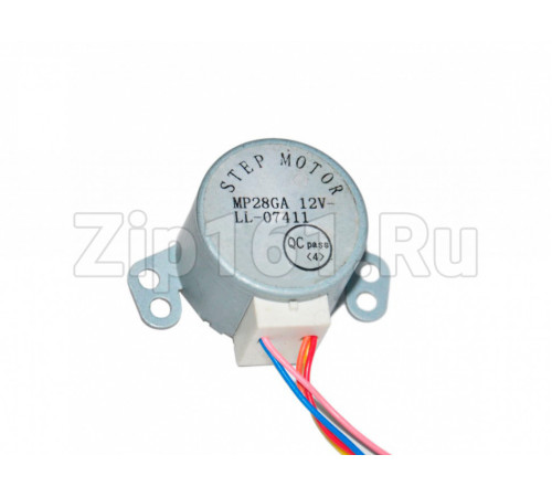 Поворотный шаговый мотор (двигатель жалюзи) кондиционера 12V MP28GA LL-07411 Вал (Н-9 мм, D-5 мм)