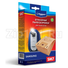 Комплект мешков (5шт) для пылесосов Samsung + Фильтр Topperr SM 7