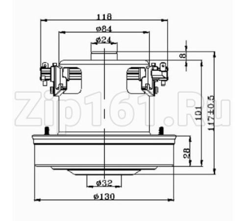 Мотор пылесоса 1800W H118мм D130мм h30мм d32мм